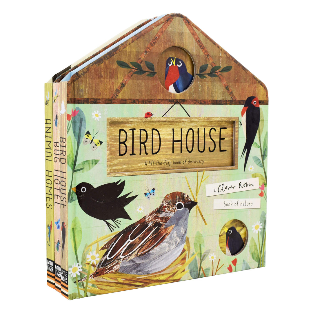 Age 0-5 - A Clover Robin Book Of Nature Series 3 Books Lift-the-flap Collection Set (Bird House, Bug Hotel & Animal Homes)- Ages 0-5 - Board Book