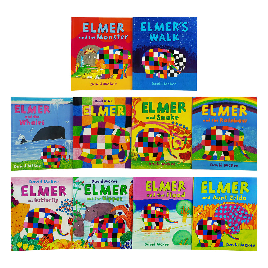 Elmer Children Picture 10 Books Collection Set By David McKee - Ages 5+ - Paperback - St Stephens Books