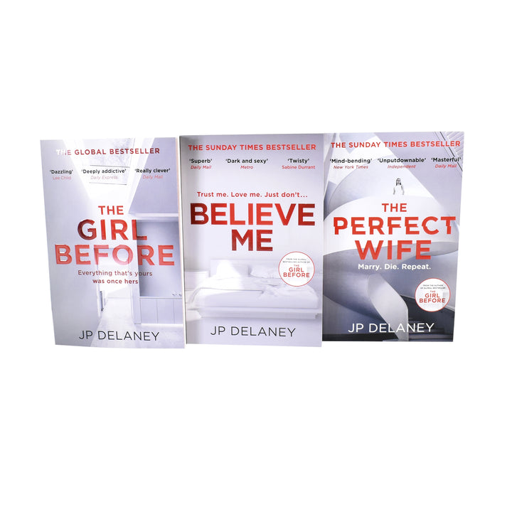 JP Delaney 3 Books Collection Set (The Girl Before, Believe Me & The Perfect Wife) - Adult - Paperback - St Stephens Books
