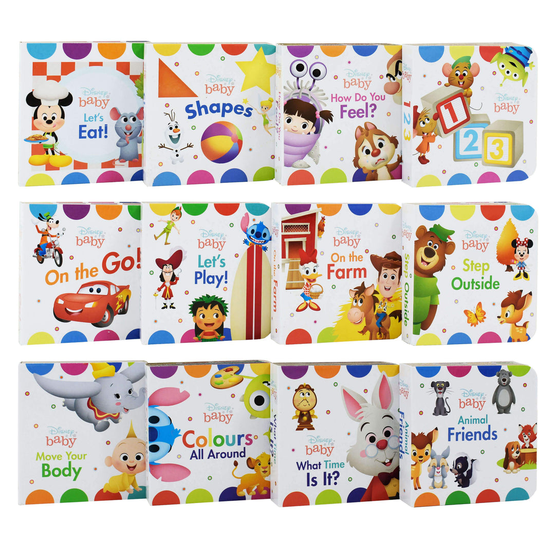 Age 0-5 - Disney My First Library Board Book Block 12 Books Set By P I Kids - Ages 0-5