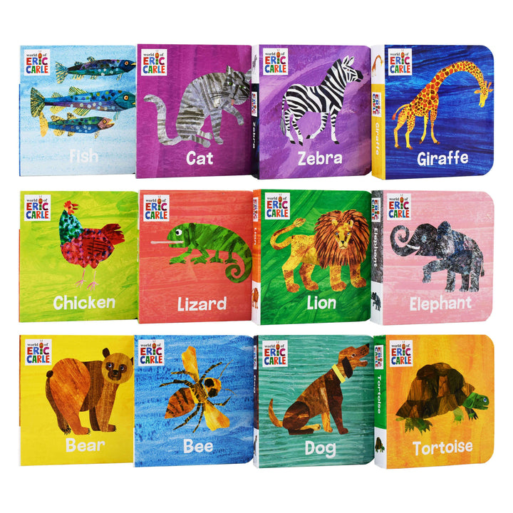 Age 0-5 - World Of Eric Carle 12 Animal Books Collection Set By Pi Kids - Ages 0-5 - Board Book