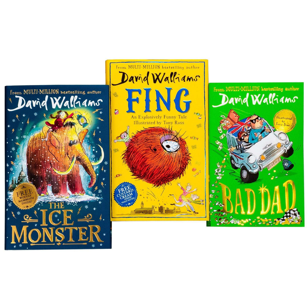 David Walliams 3 Book Collection Bad Dad, Fing, The Ice Monster - St Stephens Books