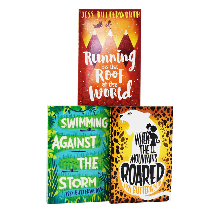 Age 9-14 - Jess Butterworth Collection 3 Books Set (Running On The Roof Of The World, When The Mountains Roared, Swimming Against The Storm) - Ages 9-14 - Paperback