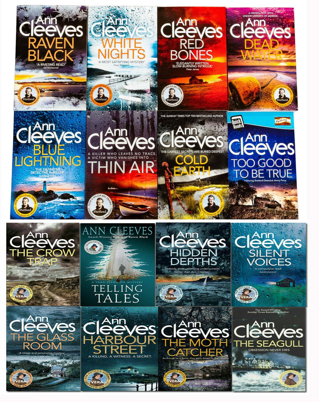 Ann Cleeves TV Vera Stanhope & Shetland Series 16 Books Young Adult Collection Paperback Set - St Stephens Books
